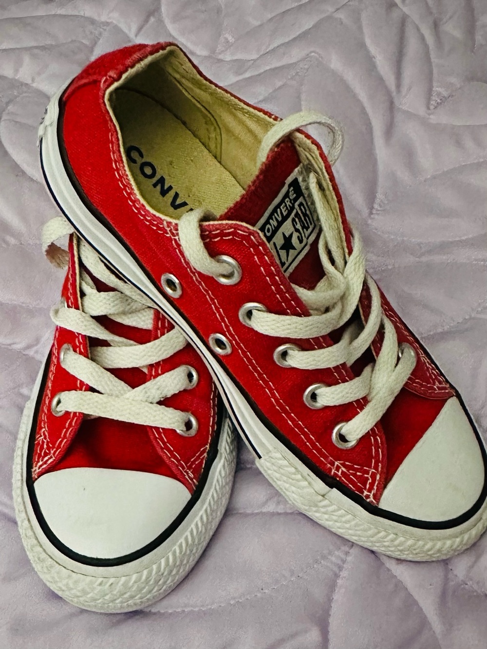 Converse Kids Red Low-Top Canvas Sneakers